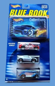 Hot Wheels colección Blue Book 2002 ¡vehículo exclusivo! Paquete de 3 autos edición limitada 1:64 - Imagen 1 de 13