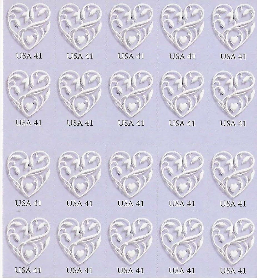 US Wedding Hearts Love 41c Stamp Scott #4151 - Image 1 of 1