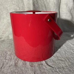 Vintage MCM Georges Briard signierter roter Acryl Eiskübel Weihnachten Kardinal Tulpe - Bild 1 von 9