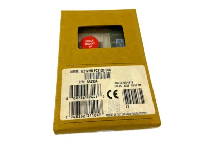 AA633A I New Sealed HP 512MB DDR SDRAM Memory Module 266MHz DDR266/PC2100 ECC - Image 1 of 4