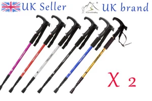 2 x Antishock Trekking Walking Hiking Pair Stick Pole - Picture 1 of 15