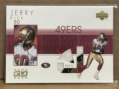 Jerry Rice 2001 Upper Deck Game Gear Game Used 4 Color Jersey Sick Patch SP RARE - Image 1 of 2