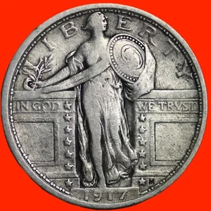 1917 TYPE 1 Standing Liberty Silver Quarter FINE / VF RARE COIN!  - Picture 1 of 2