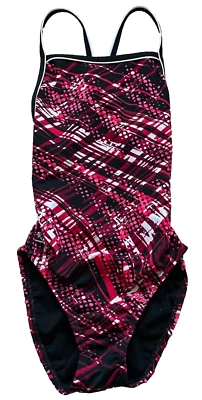 Speedo one piece swimsuit size 30 red white black racerback thin straps - Image 1 of 4