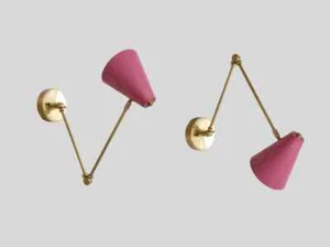 Set of 2 Brass Sputnik Wall Light Fixture Mid Century Brass wall sconce lamp - Picture 1 of 5