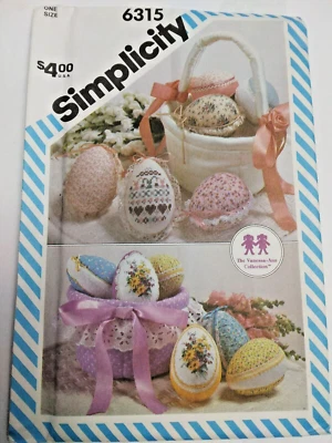 Easter Eggs Basket Cross Stitch Simplicity 6315 Sewing Pattern Vanessa Ann Craft - Image 1 of 4