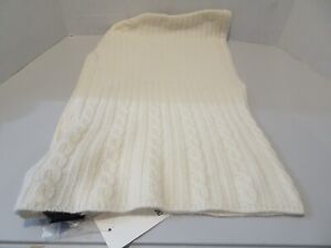 LEE SANDS Lambswool Angora Blend Knit Hood Hat Pullover NEW Off White