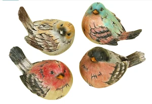 Deko 79 Polystone Vogel Deko Skulptur Wohndeko Statuen, 4er Set Akzent - Bild 1 von 16