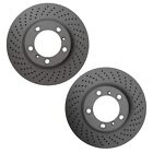 Brembo Pair Set of 2 Front Drilled Disc Brake Rotors for 718 Boxster 911 Cayman Porsche Cayman