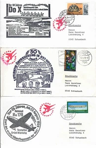 3x Brief gelaufen mit großen Sonderstempeln Luftfahrt Aviatik Luftwaffe 1970er - Picture 1 of 5
