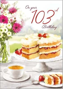 Doodlecards 103rd Birthday Card Age 103 for Her Tea and Cake - Picture 1 of 4