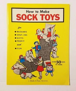 Vintage 1967 How to Make Sock Toys Pattern Crafts Book Pack O Fun Publications - Bild 1 von 9