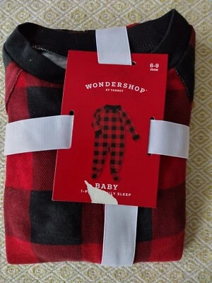 NUEVO Rojo y Negro Buffalo Check Bebé Una Pieza Dormir Wondershop Talla 6-9 Meses Foto 1 de 4