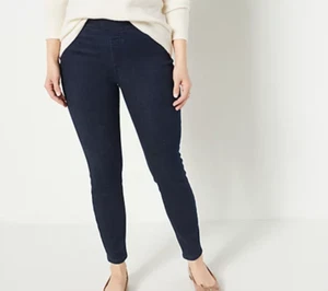 Denim & Co. Cozy Touch Denim Tall Pull-On Jeggings Dk Wash Tall 28 A465994 - Picture 1 of 5