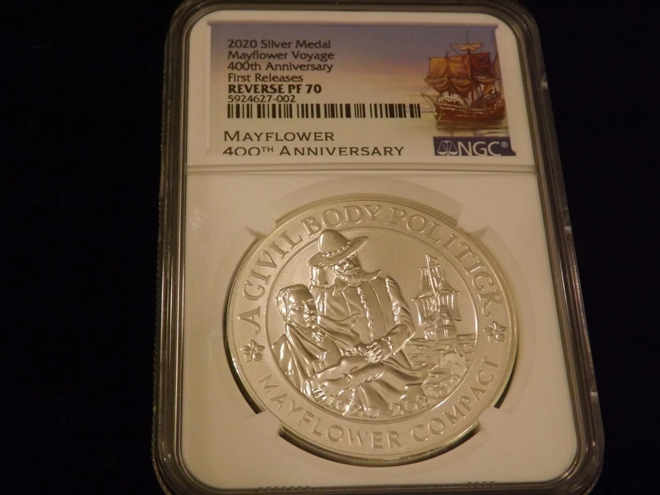 2020   MAYFLOWER    400Th   Anniversary    REVERSE      NGC PF 70 - Image 1 of 2