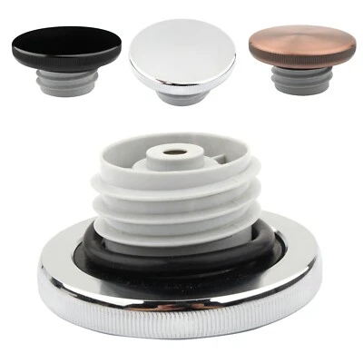 Cubierta de tapa de tanque de combustible de gasolina de aluminio para Scrambler Thruxton 900 negro/cromo/cobre Foto 1 de 4