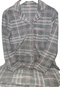 2-Piece Pajama Set-Long Sleeve Button Down Top-Elastic Waist Pants-Women's PS - Picture 1 of 10