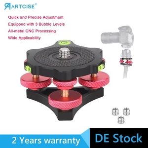 Camera Leveler Tripod Leveling Base Tri-Wheel Head for Rotator 1/4'' To 3/8'' - Bild 1 von 10