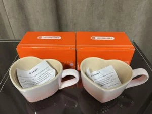 Le Creuset Heart Mug Cup Pair Set of 2 / Pink - Picture 1 of 6