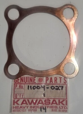 Junta de cabeça de cilindro 1 NOS 1968-1971 genuína Kawasaki A7 A7SS 350 Avenger fabricante de equipamento original - Imagem 1 de 3