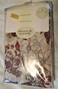 BOHO New Whole Home Chocolate Crinkle Voile Print 51” x 84” Window Sheer Panel - Picture 1 of 3