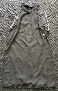 Lulus Gown Sleeveless Dress Women Size L Black Spaghetti Straps NWT - Picture 1 of 5
