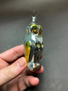 USSR TRE DECORATIONS NEW YEAR Russian Soviet Glass Xmas Ornament Toy OWL - Picture 1 of 12