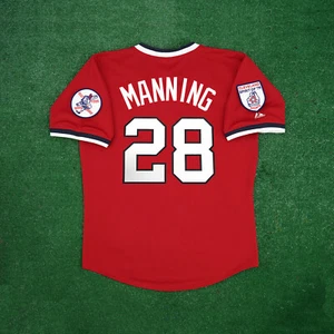 Rick Manning 1976 Cleveland Indians Cooperstown Herren rotes Trikot mit Aufnäher - Bild 1 von 8