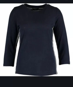Ladies ONLY Navy Lightweight Side Striped Jumper Size XL - Picture 1 of 12
