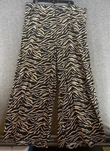 Pantalones de pierna ancha Torrid para mujer talla grande 3T marrón negro estampado de cebra bolsillos - Imagen 1 de 10