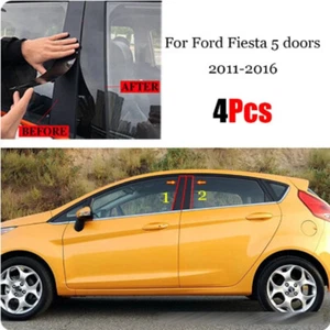 Door Window Pillar Posts For Ford Fiesta 2011-2016 Door Panel Trim Stickers Pads - Picture 1 of 8