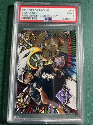 TIM RAINES 1995 stadium club RING LEADERS graded card MEMBERS ONLY PSA 9 chicago - Image 1 of 4