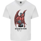 Satans Gym Bodybuilding Training Top Mens V-Neck Cotton T-Shirt