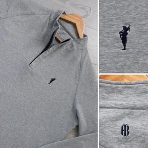 Holderness & Bourne Men's L Heathered Gray Golf 1/4 Zip Spanish Bay Pullover - Picture 1 of 9