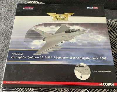 Corgi escala 1/72 AA36405 - Eurofighter Typhoon F.2 ZJ921 3 cuadrados RAF Coningsby 2008 Foto 1 de 4