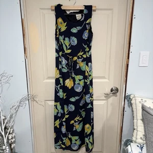Womens Vintage 90's Bentley Blue Floral Zip Up Dress Size Not Specified - Picture 1 of 11