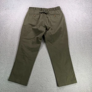 J.Press Pants Adult 30x26 Olive Green Buckle Back  Military Straight Chino - Picture 1 of 15
