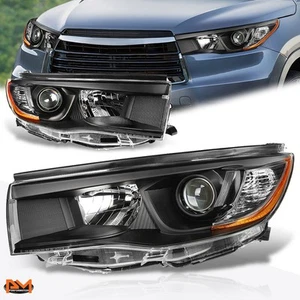 For 14-16 Highlander Projector Headlight Replacement Black Housing Amber Corner - Bild 1 von 7