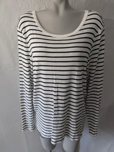 GAP Favorite T Black & White Striped Women's Scoop Neck Top Size XXL 2XL - Picture 1 of 7