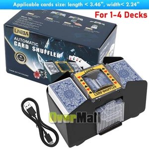 4 Deck Card Shuffling Machine Board Game Poker Playing Cards Automatic Shuffler - Picture 1 of 18