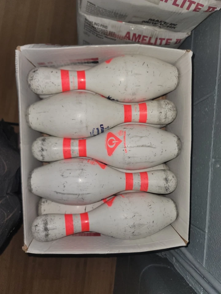 Bowling Pins Case Used (1 Case of 10 used pins) Great Target Practice AMFlite - Image 1 of 1
