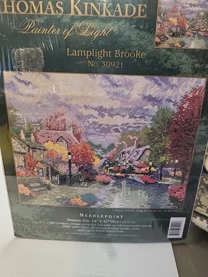 Vintage 2001 Thomas Kinkade Lamp Light Brooke #30921 Needlepoint  - Image 1 of 3