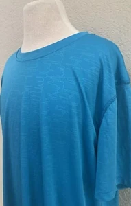 2 Pairs Layer 8 Performance Qwick-Dry Fit Men's T Shirt Sz L/G Turquoise Gray - Picture 1 of 15