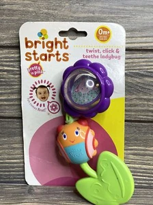 Bright Starts Twist Click Teethe Ladybug Rattle Plastic Teether Baby Toy 6.5” - Picture 1 of 2