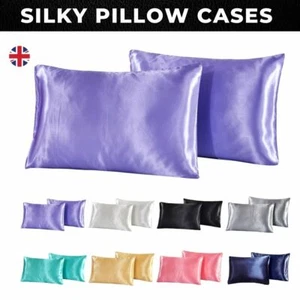 Silky Pillow Cases Pillowcase Pure Mulberry Soft Satin Cushion Cover Bed Home UK - Picture 1 of 14