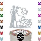 Personalised Bride & Groom Cake Topper Mr & Mrs Wedding Party Decor Heart Decor