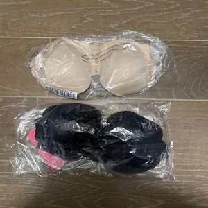 Breezies Luxe Lace Underwire T Shirt Bra Sunbeige and Black Two Pack 36D NWT - Picture 1 of 6