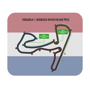Formula One Mouse Pad featuring the Dutch Grand Prix track layout and flag. - Picture 1 of 5
