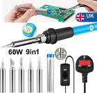 60W Soldering Iron Kit Electronics Welding Irons Solder Tools Adjustable Wire UK