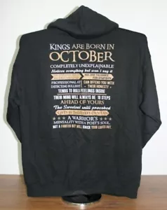 KINGS ARE BORN IN OCTOBER...KNOCK YOUR LIGHTS OUT Hoodie Sweatshirt XL, schwarz - Bild 1 von 5
